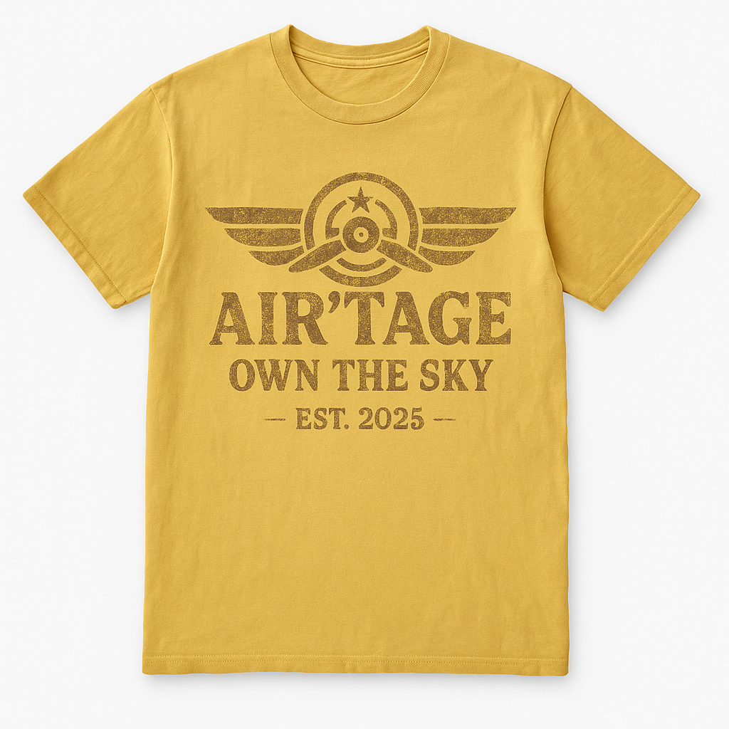 Air’tage “Own the Sky” Tee – Heavyweight Vintage Gold Edition