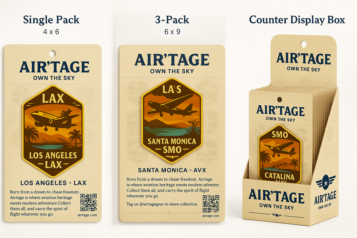 Air’tage™ Collectible Airport Badge Stickers – 63 Airport Series