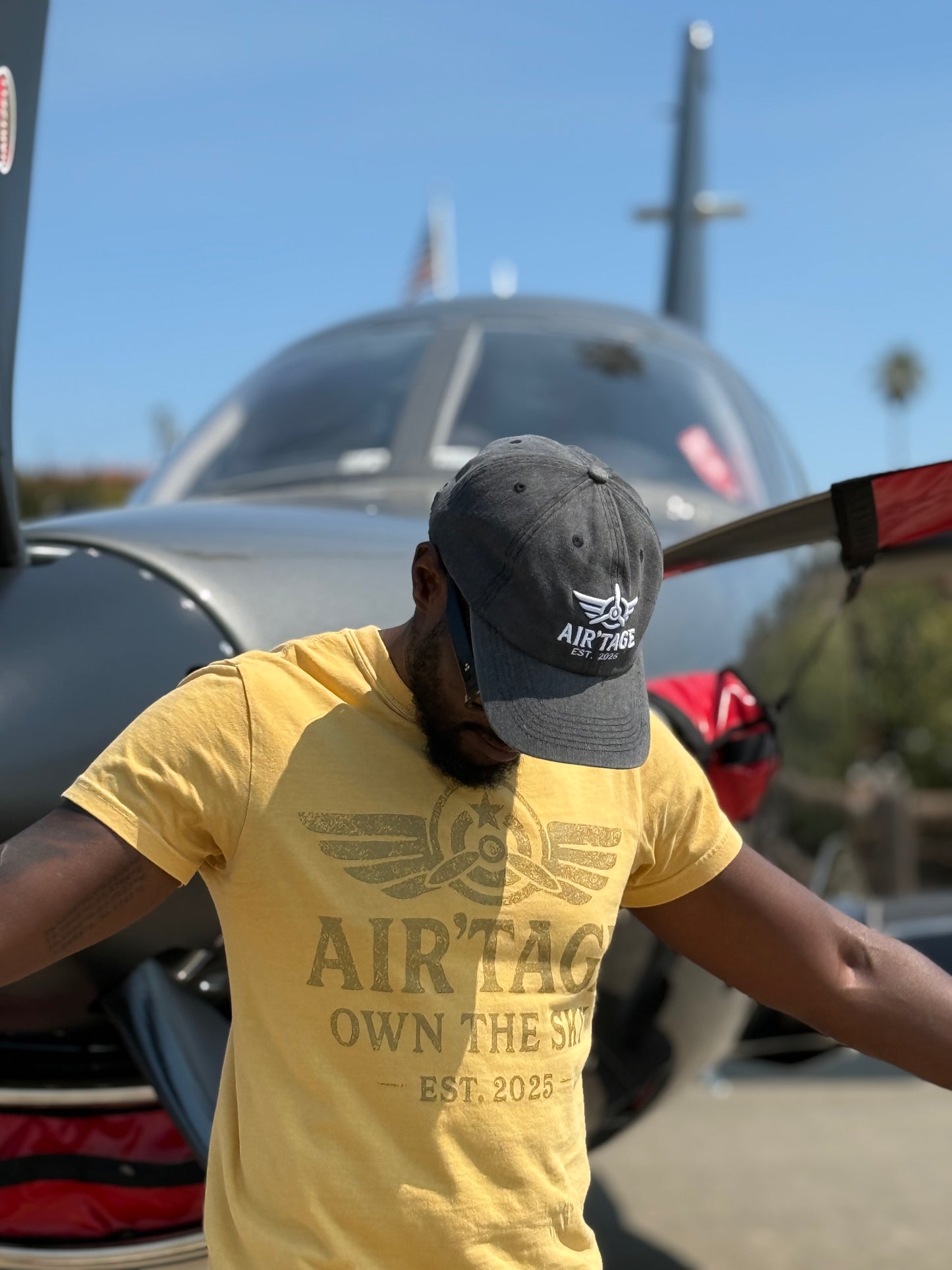 Air’tage “Own the Sky” Tee – Heavyweight Vintage Gold Edition