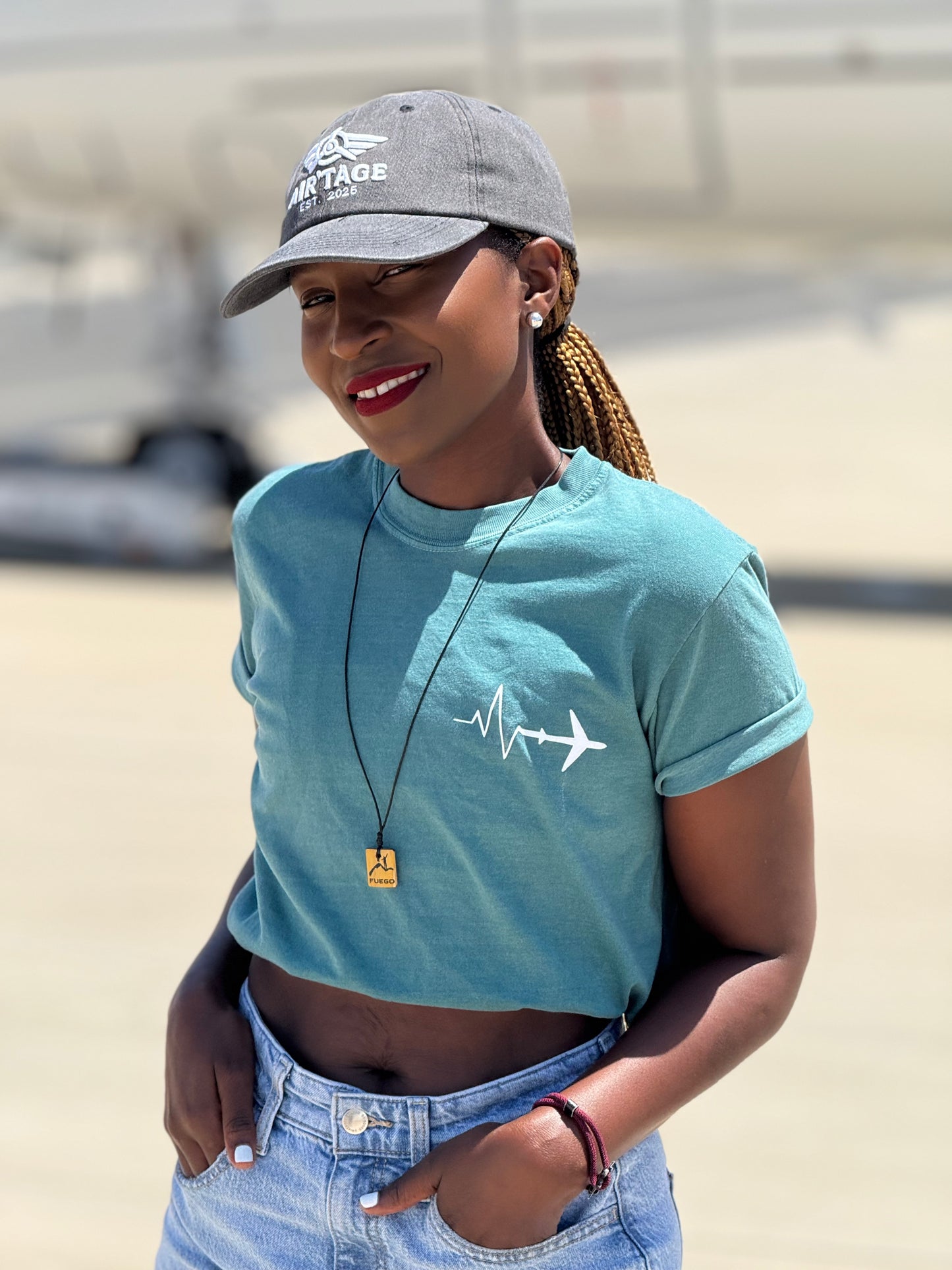 Air’tage “Heartbeat of Flight” Tee – Heavyweight Teal Edition