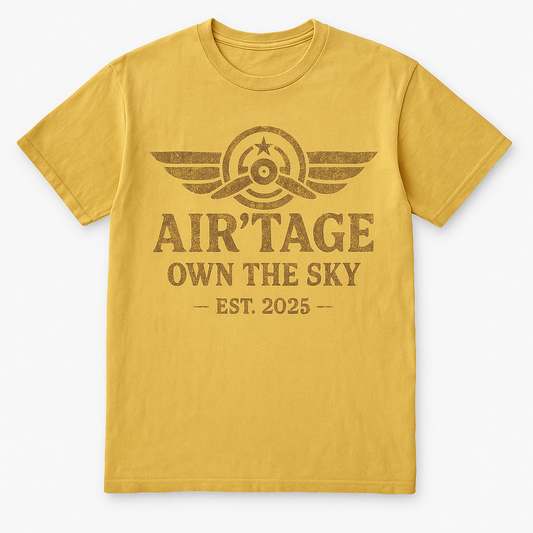 Air’tage “Own the Sky” Tee – Heavyweight Vintage Gold Edition